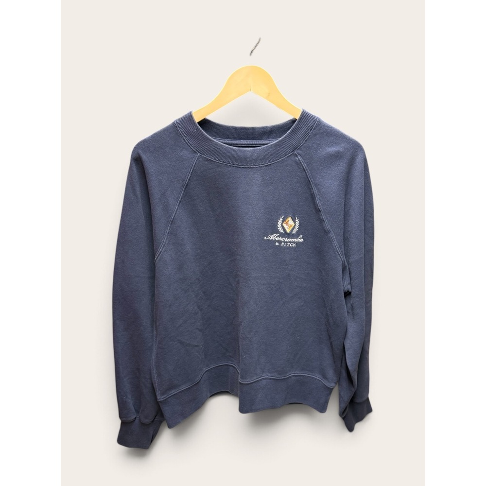 Abercrombie & Fitch Soft AF Collection Navy Blue Crest Logo Sweatshirt Large
